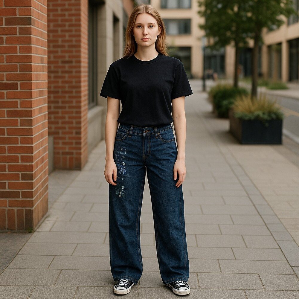 Lauren Ralph Lauren LRL Jeans Co. Wide Leg Embroidered Nautical Graphic Jeans